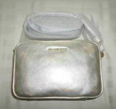 Michael Kors Pale Gold Leather Ginny Medium Camera 